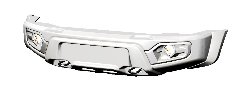 картинка Бампер передний УАЗ Патриот/Пикап/Карго боди-лифт с оптикой белый АВС-дизайн