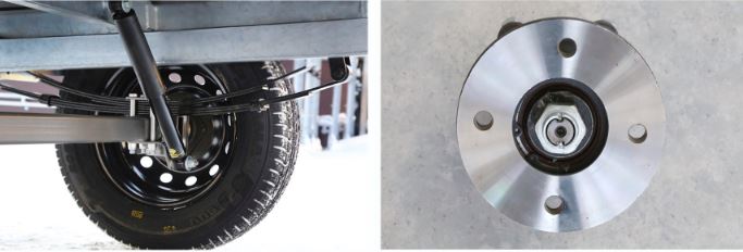 картинка Прицеп "Тайга Zn" колеса 15"опорное колесо+самосвальный упор+лебедка, тент серый