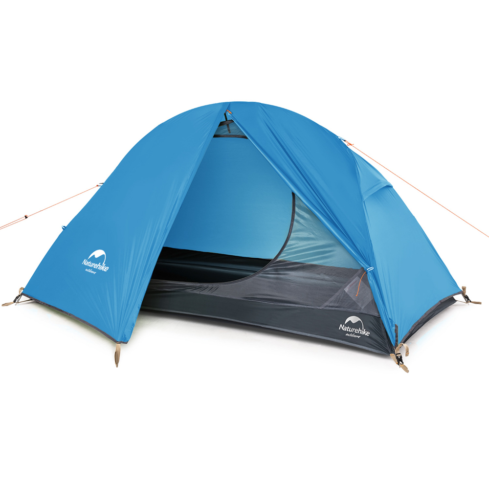картинка Палатка 1-местная Naturehike сверхлегкая + коврик NH18A095-D, 210T, голубой, 6975641886471