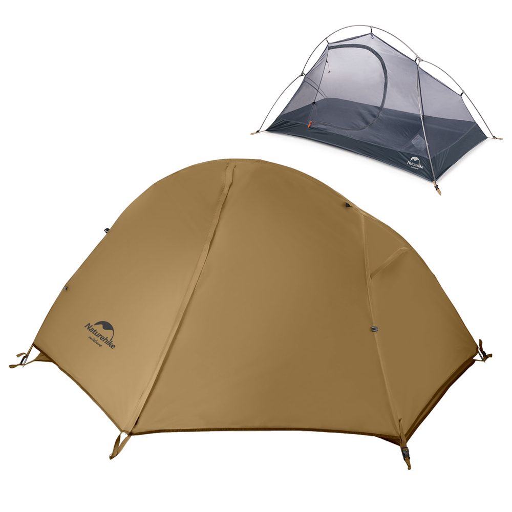 картинка Палатка 1-местная Naturehike сверхлегкая + коврик NH18A095-D, 20D, коричневый, 6927595712818