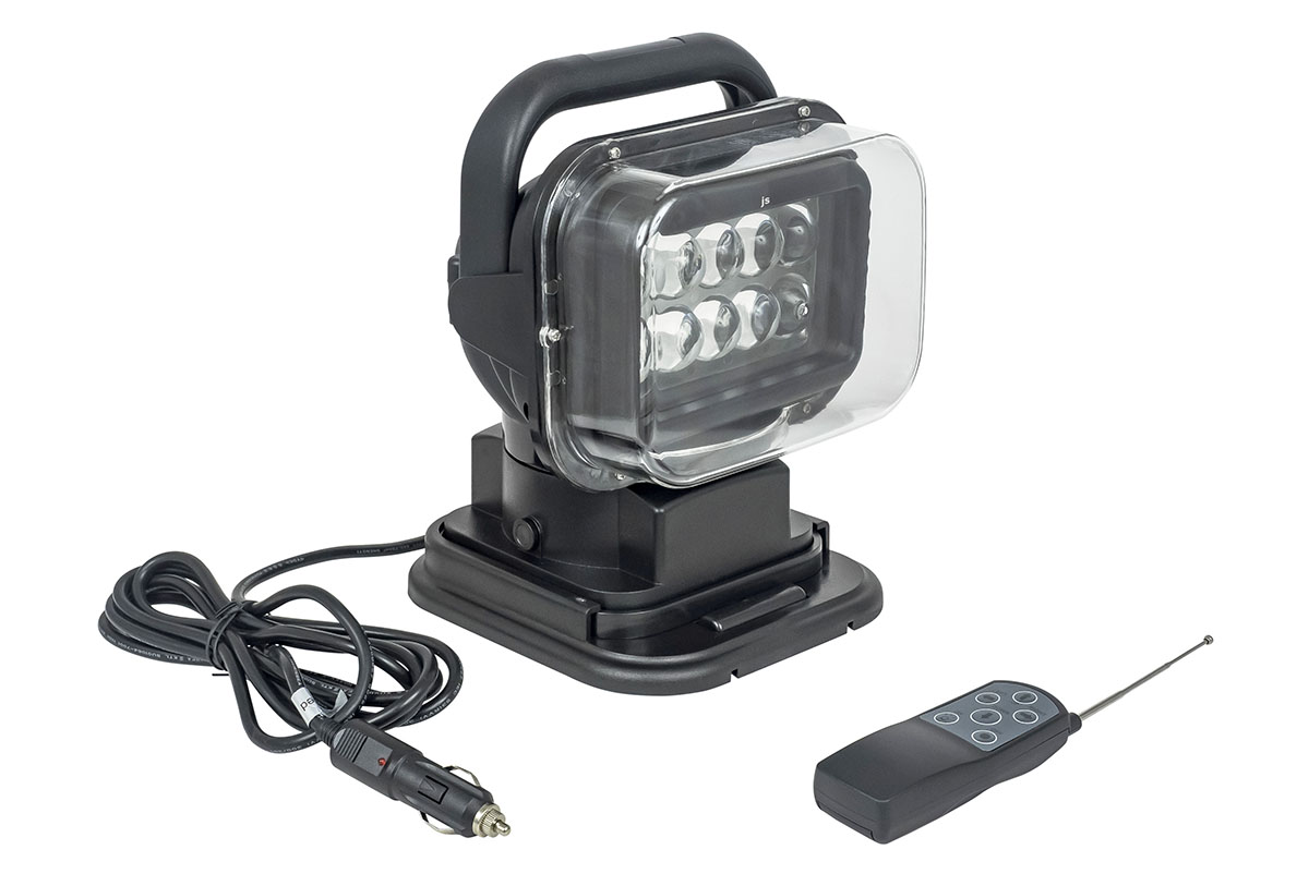 картинка Фара-искатель 12V 50W LED с дистанционным управлением, черный (200х240х200мм) 