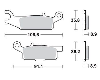 картинка Тормозные колодки Yamaha Grizzly "TRW" (задние, правые) 