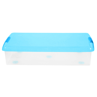 картинка Короб для хранения IRIS THIN BOX 85л, прозрачный-голубой