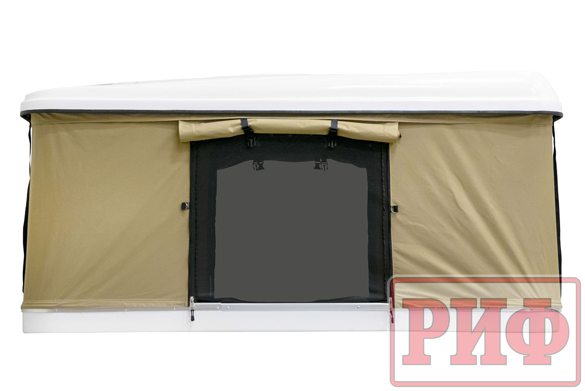 картинка Палатка на крышу автомобиля РИФ Hard RT04-125, корпус белый, тент песочный