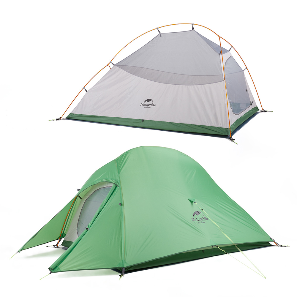 картинка Палатка 1-местная Naturehike сверхлегкая + коврик Сloud up NH18T010-T, 20D , зеленый, 6927595765678