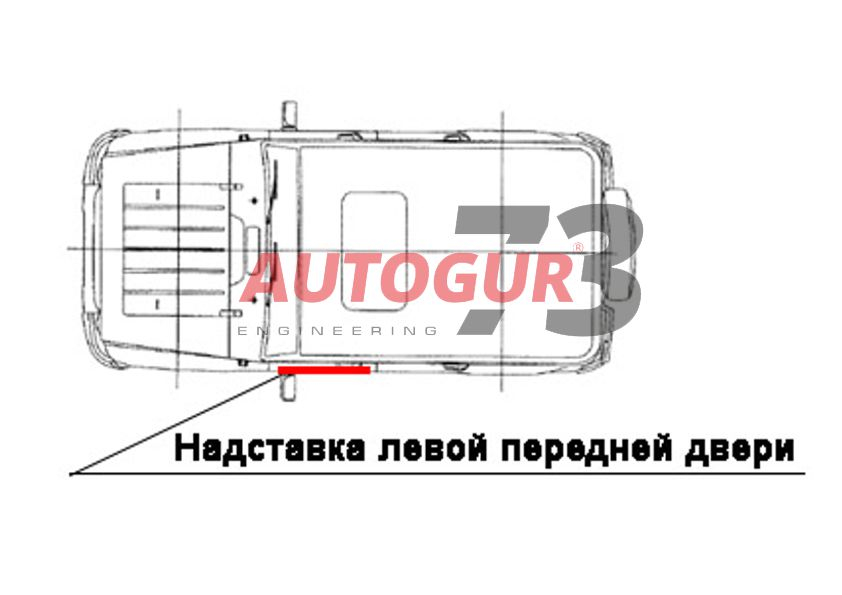картинка Надставка двери УАЗ 469, 3151 тент (передняя левая)