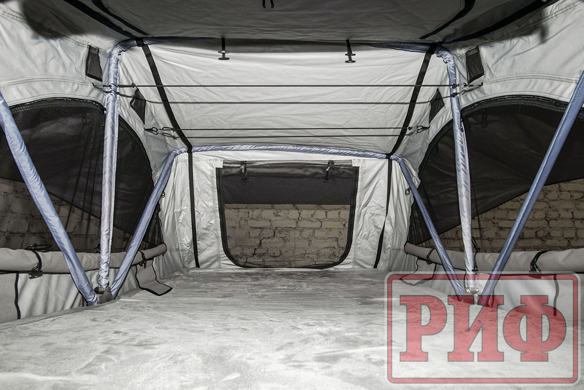 картинка Палатка на крышу автомобиля РИФ Soft RT01-160, тент серый, 400 гр., 160х120х30 см,