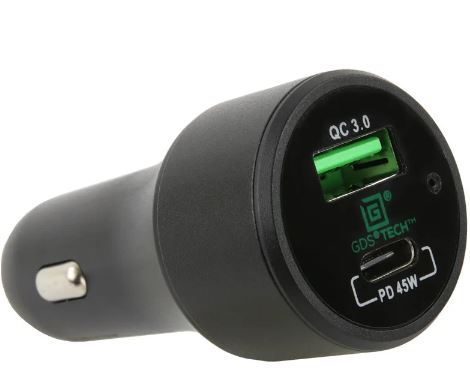 картинка Зарядное устройство GDS® USB-A и USB-C в авто розетку Вх, 12-24 В, Вых, 63 W, макс, 6 А