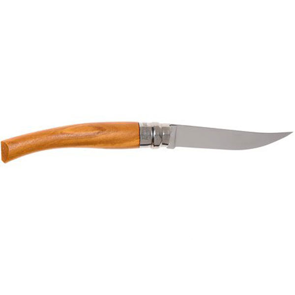 картинка Нож филейный Opinel №8, нержавеющая сталь, рукоять оливковое дерево, 001144