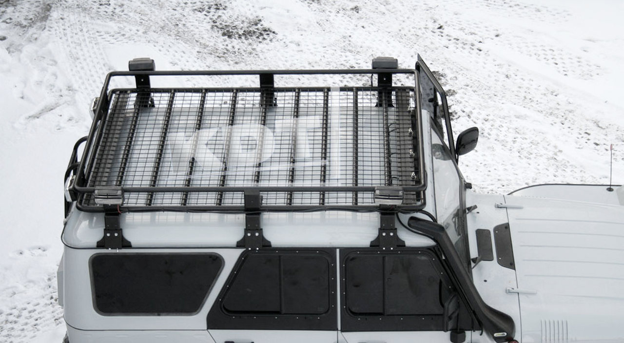 картинка Багажник KDT силовой 6-опорный с сеткой для УАЗ Хантер 2.0x1.4м алюминий