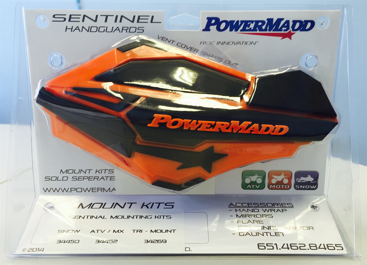 картинка Ветровые щитки для квадроцикла "PowerMadd" Серия Sentinel, оранжевый/черный