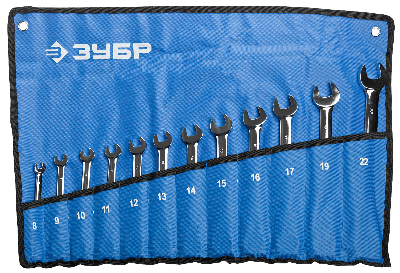 картинка Набор ключей гаечных ЗУБР трещоточных 12 шт, 8 - 22 мм