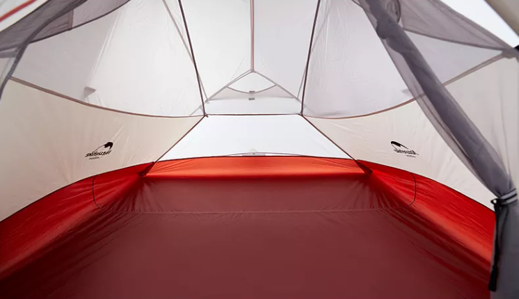 картинка Палатка Naturehike Cloud Up Si 3-местная, алюминиевый каркас,снежная юбка, сверхлегкая,серый-красный
