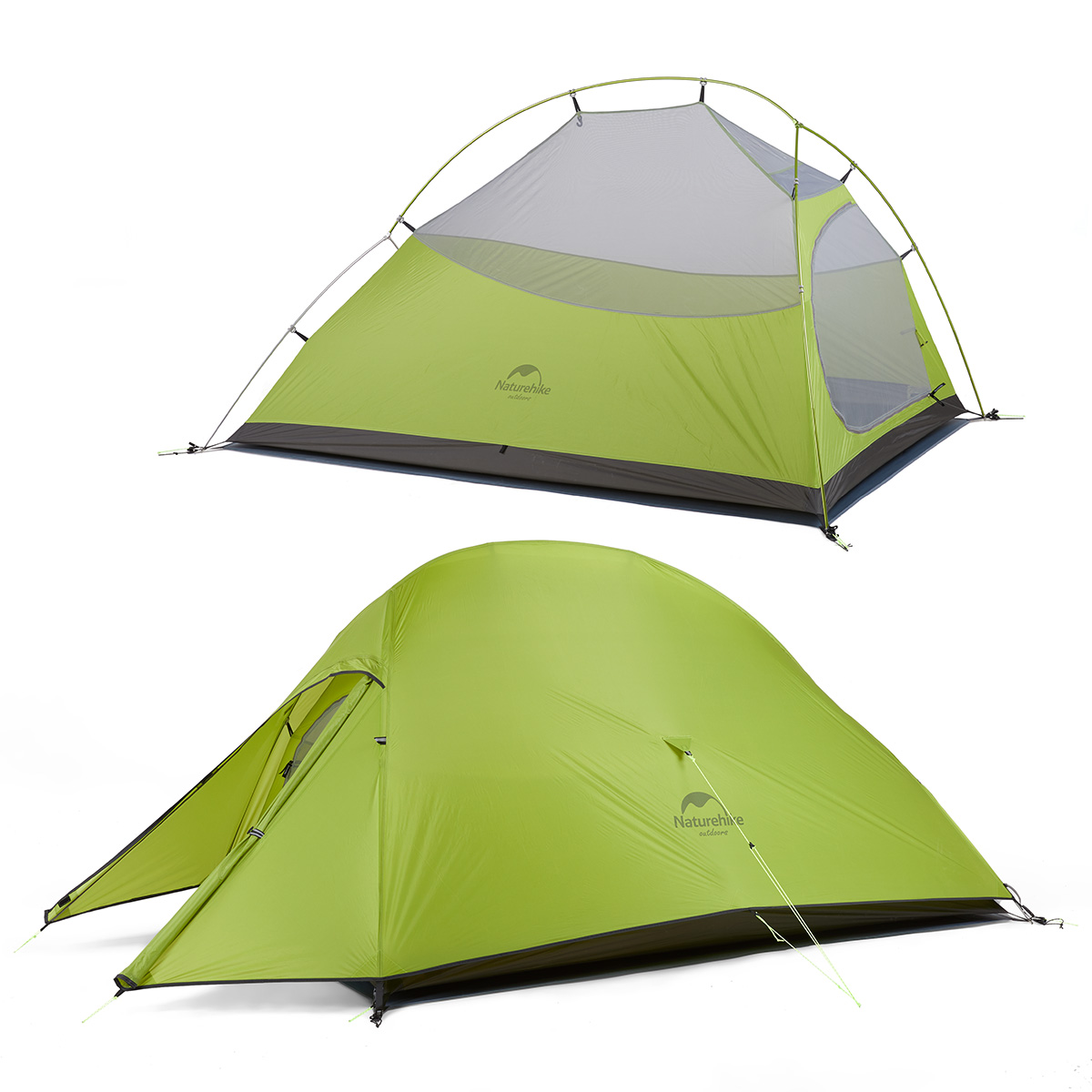 картинка Палатка 2-местная Naturehike Сloud Up 2 Ultra-Light с ковриком, горчично-зелёный