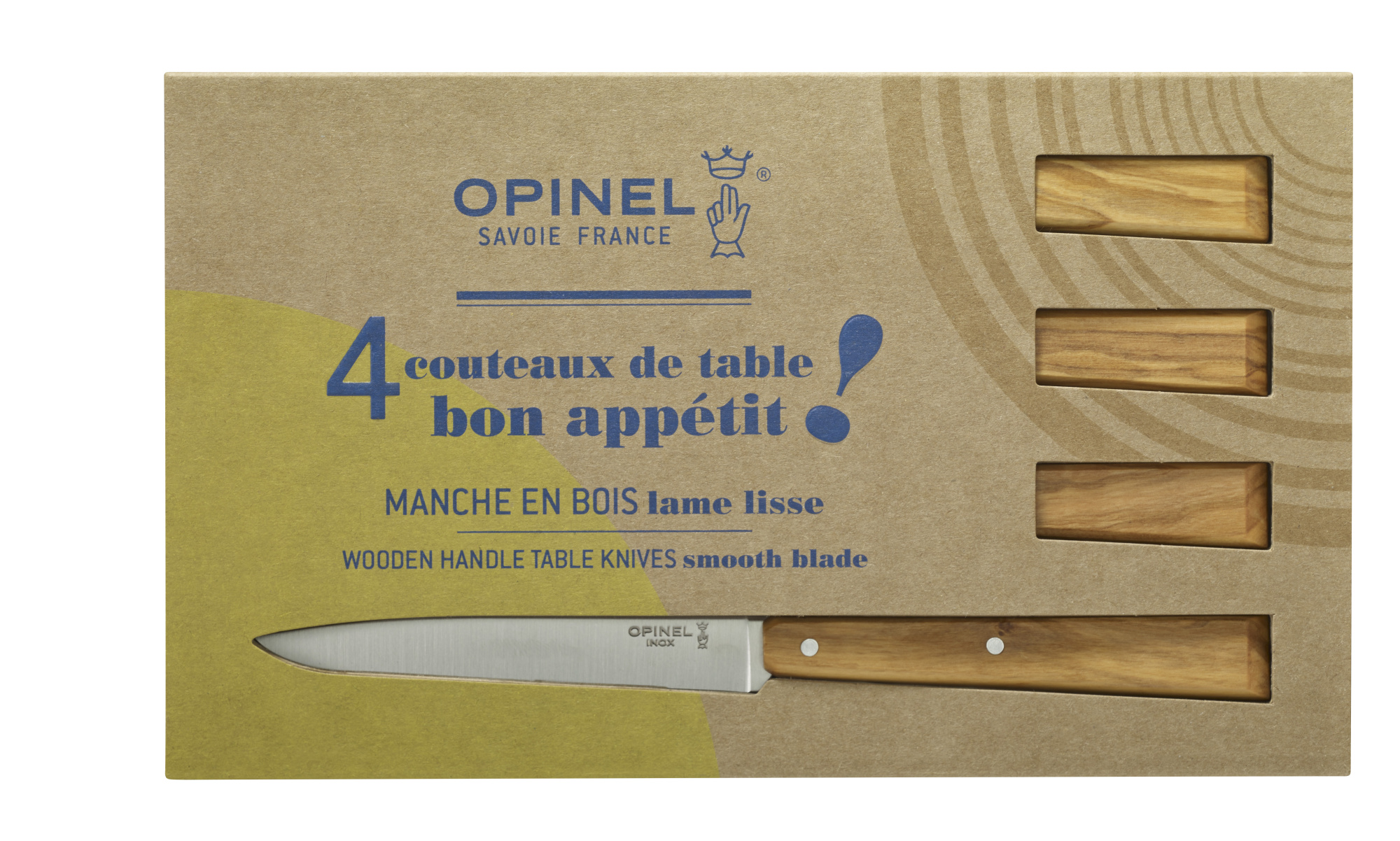 картинка Набор столовых ножей Opinel N°125, дерев. рукоять, нерж, сталь, кор. 001515