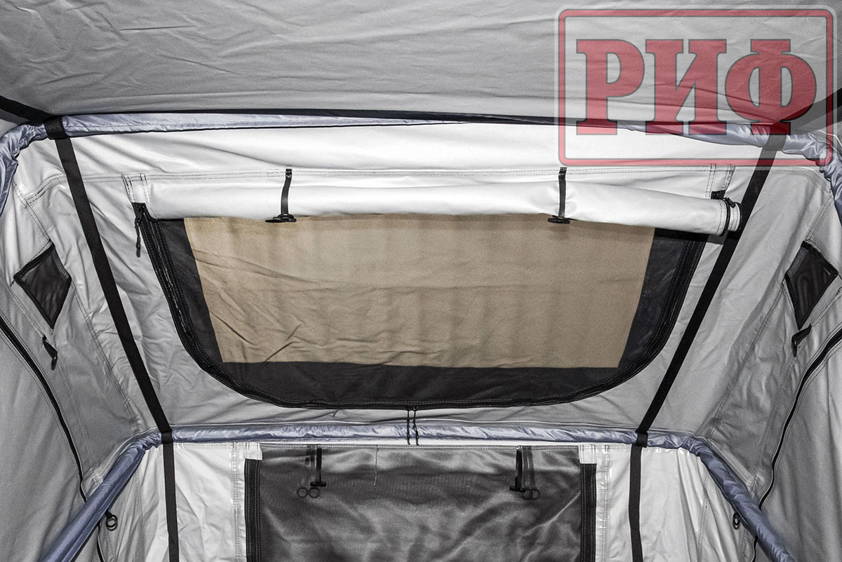 картинка Палатка на крышу автомобиля РИФ Soft RT02-120, тент серый, 400 гр., 120х240х115