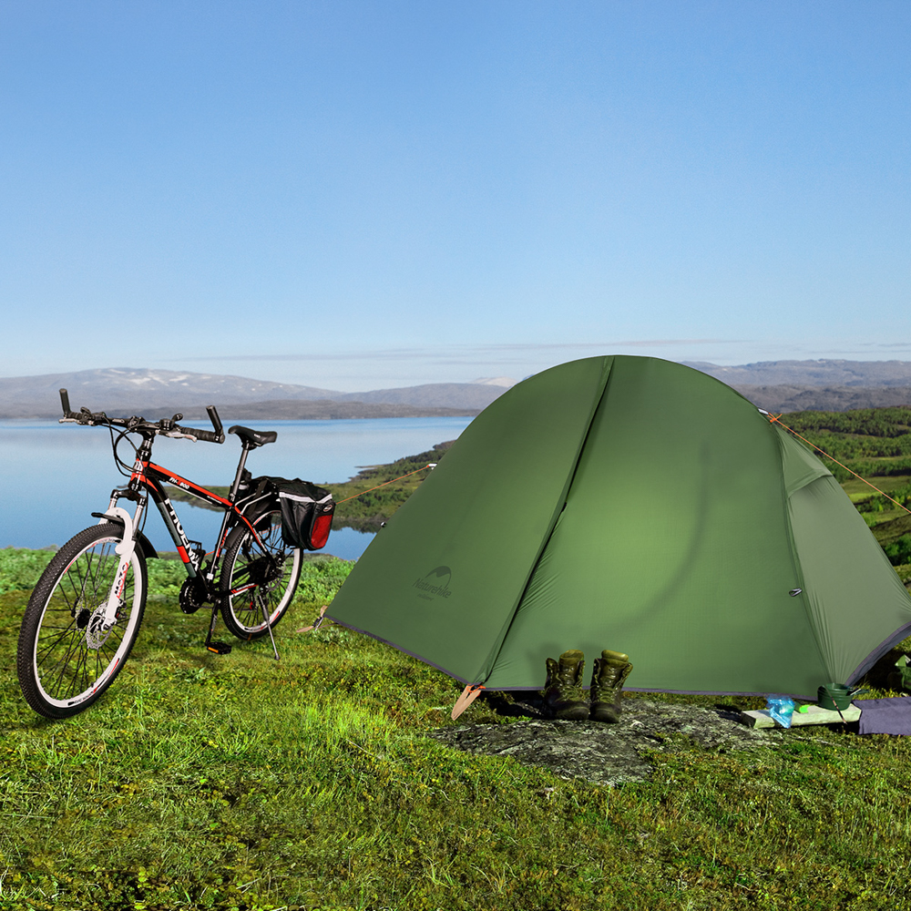 картинка Палатка 1-местная Naturehike сверхлегкая + коврик NH18A095-D, 20D, зеленый, 6927595735671