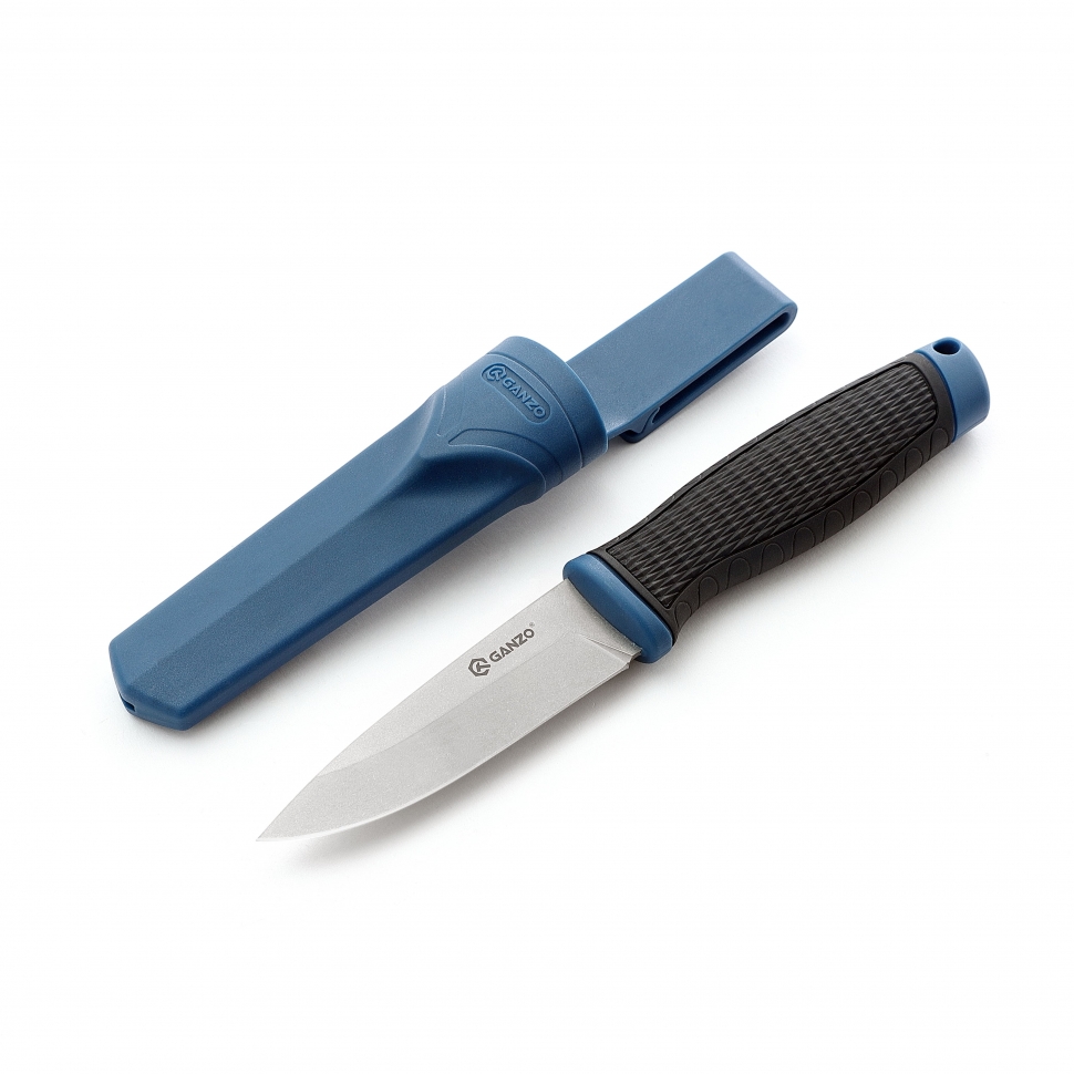 картинка Нож Ganzo G806 черный c синим, G806-BL от магазина 4x4ru.ru