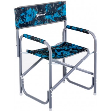 картинка Кресло директорское NISUS Shark без столика (серый/голубой) 