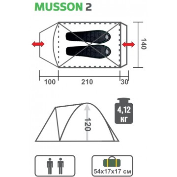 картинка Палатка HELIOS треккинговая MUSSON-2