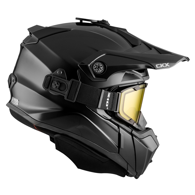 картинка Шлем снегоходный бэккантри CKX TITAN SOLID с очками CKX 210° TACTICAL, черный
