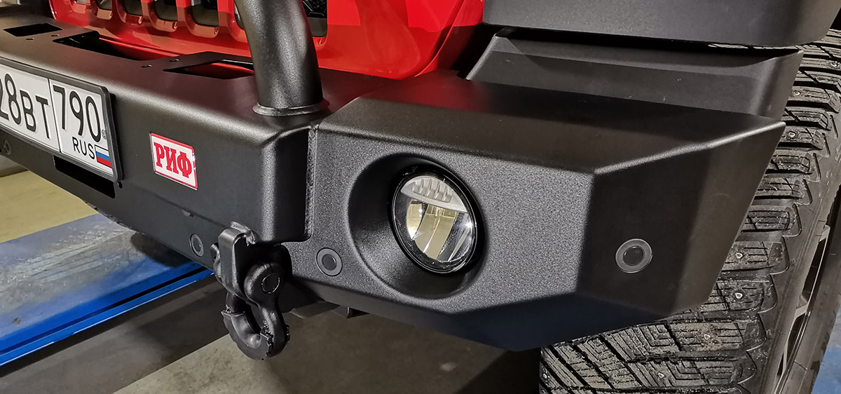 картинка Бампер РИФ силовой передний Jeep Wrangler JL 2018+ с центральной защитной дугой