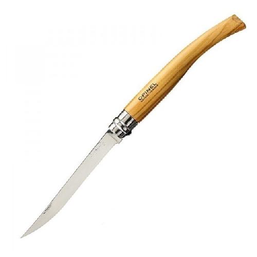 картинка Нож филейный Opinel №12, нержавеющая сталь, рукоять оливковое дерево, 001145