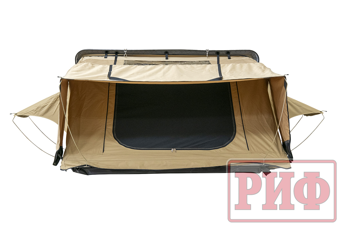 картинка Палатка на крышу автомобиля РИФ Hard RT03-140, корпус черный, тент песочный