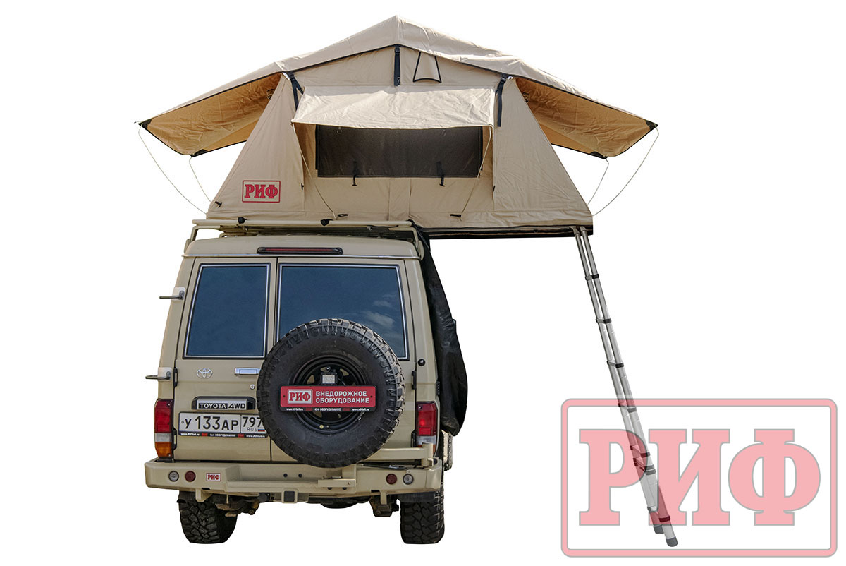 картинка Палатка на крышу автомобиля РИФ Soft RT01-120, тент песочный