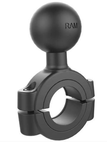 картинка Крепление RAM® Torque™ на руль, трубу 28-38 мм (1 1/8" - 1 1/2") шар 38 мм (1,5"). Алюминий, покрытый порошковой краской. Шар дополнительно обрезинен.