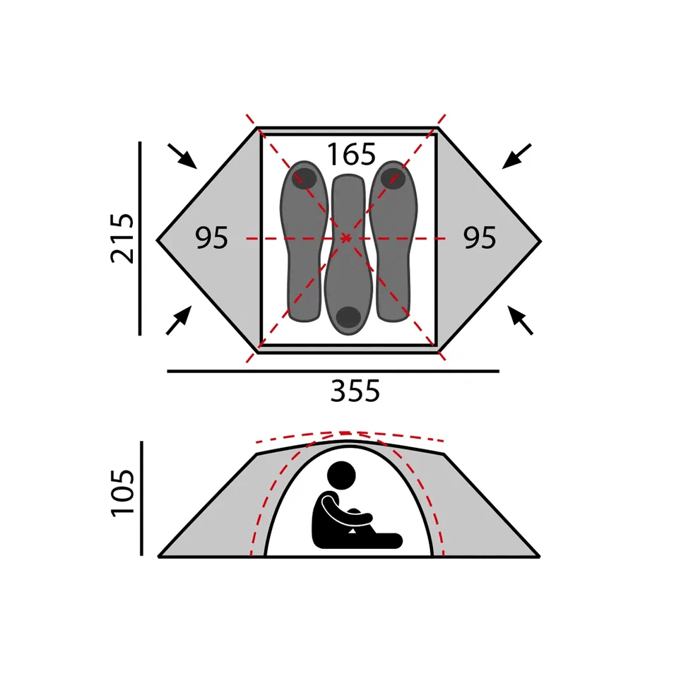 картинка Палатка BTrace Atlant 3 (Красный)