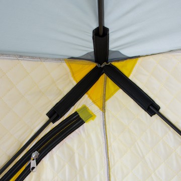 картинка Палатка зимняя HELIOS утепленная Куб 1,8х1,8 утепленная (желтый/серый)