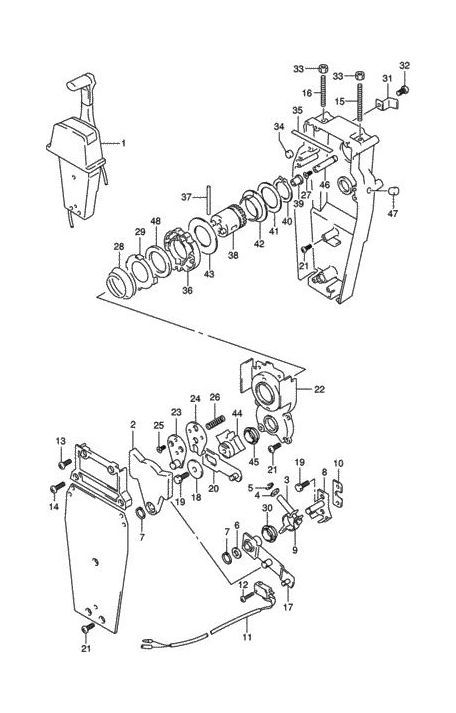 картинка Дистанционное управление Suzuki DF 25-250, постовое, 67200-93J13, Marine Rocket