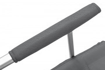 картинка Кресло PREMIER складное, твердые тканевые подлокотники (синий/белый), нагрузка 140 кг