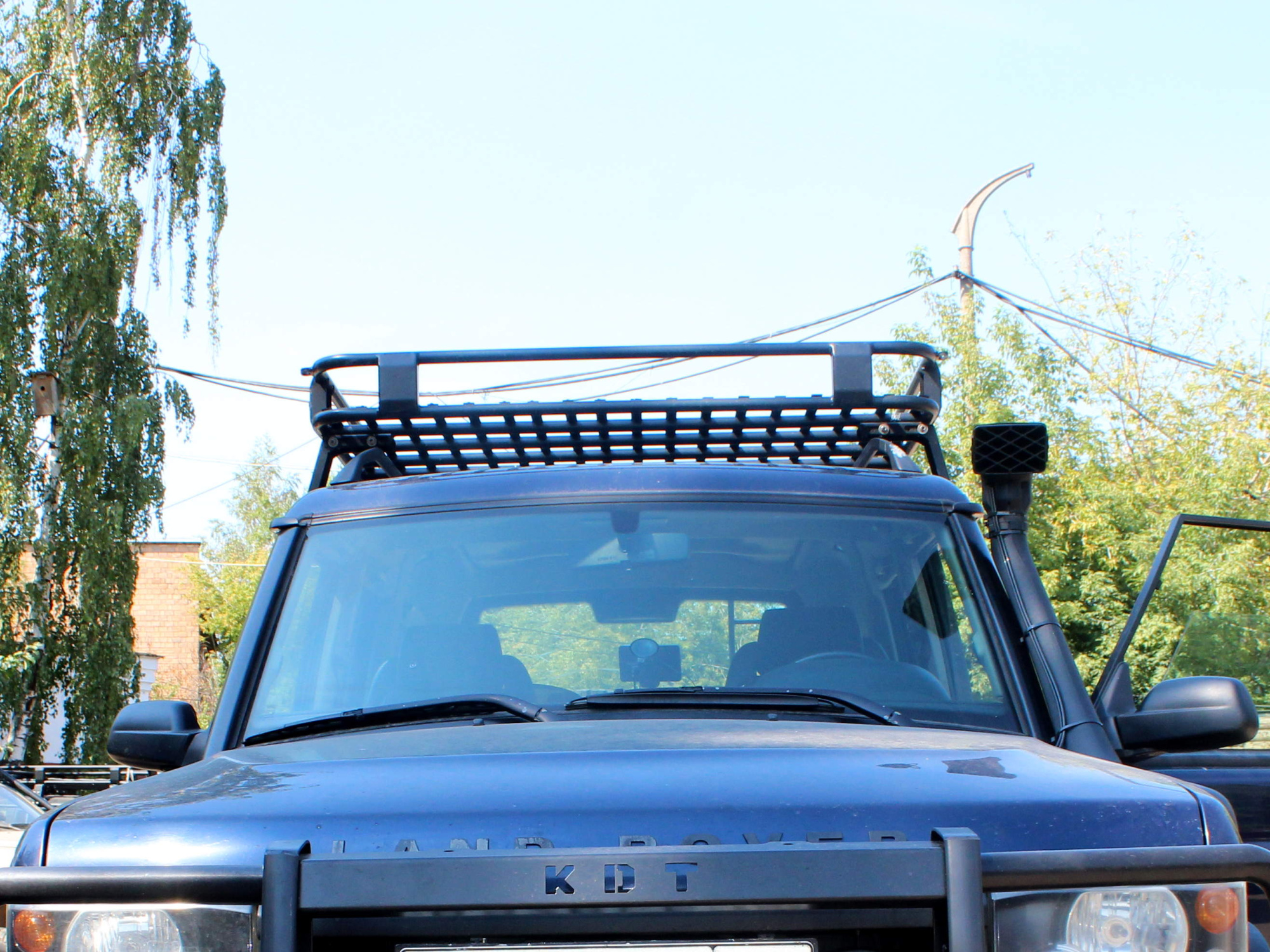 картинка Багажник KDT силовой 6-опорный с сеткой Land Rover Discovery II с местами под доп.оптику, алюминий