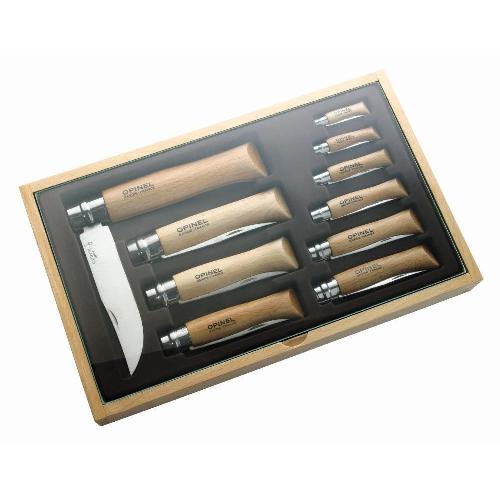 картинка Набор Opinel в деревянной коробке из 10 ножей разных размеров из нержав стали, 001314