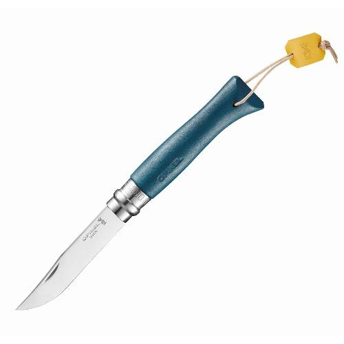 картинка Нож Opinel №8, нержавеющая сталь, синий, лимитированная, 001977
