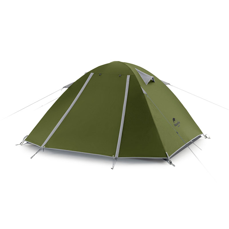 картинка Палатка Naturehike P-Series NH18Z022-P 210T двухместная, темно-зеленая, 6927595783627