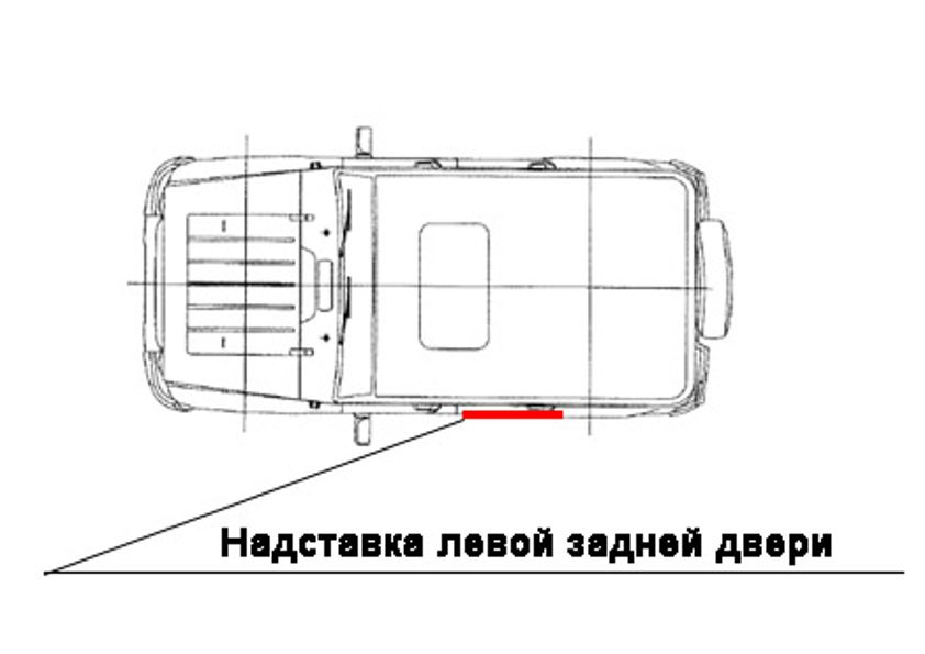картинка Надставка двери УАЗ Хантер крыша (задняя левая)