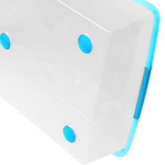 картинка Короб для хранения IRIS THIN BOX 34л, прозрачный-голубой