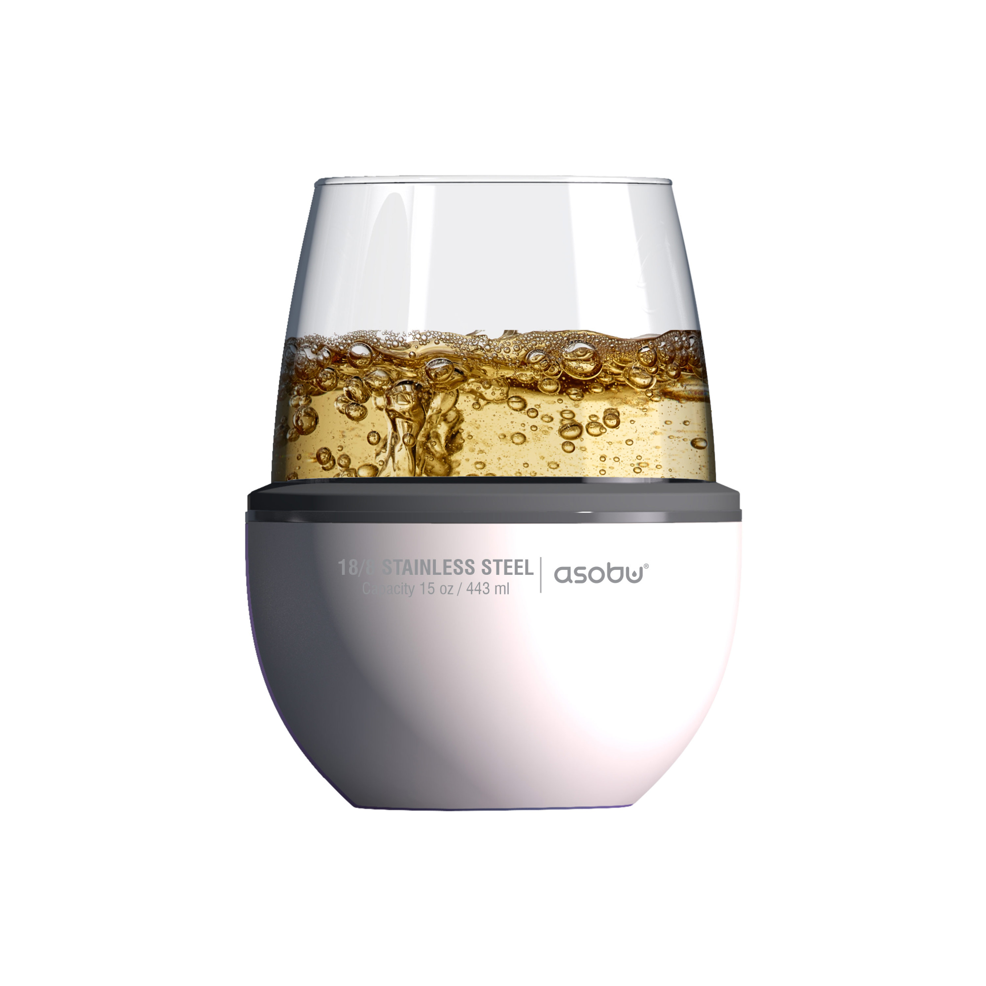 картинка Термобокал для вина WINE KUZIE 440 мл, белый