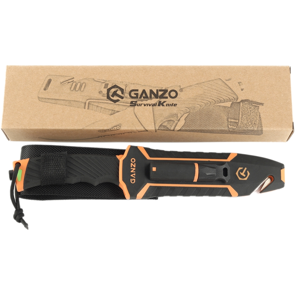 картинка Нож Ganzo G8012V2 -OR c паракордом, G8012V2-OR