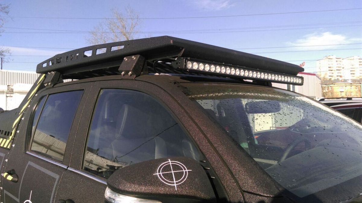 картинка Багажник KDT экспедиционный аэродинамический алюминиевый для Toyota Hilux