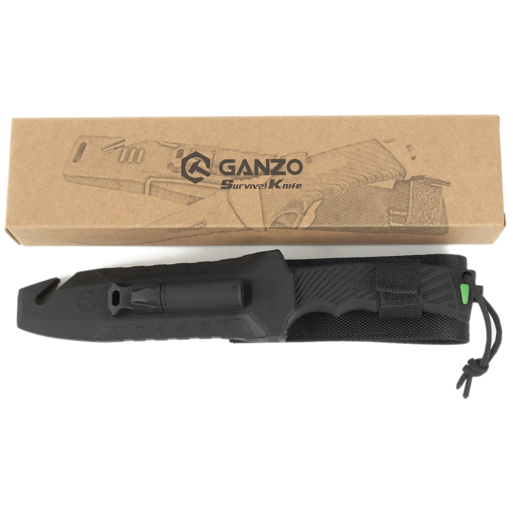 картинка Нож Ganzo G8012V2-BK с паракордом