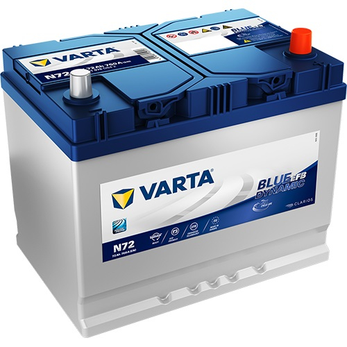 картинка Аккумулятор VARTA 72е 572 501 076 Blue dynamic EFB (N72)  JIS D26