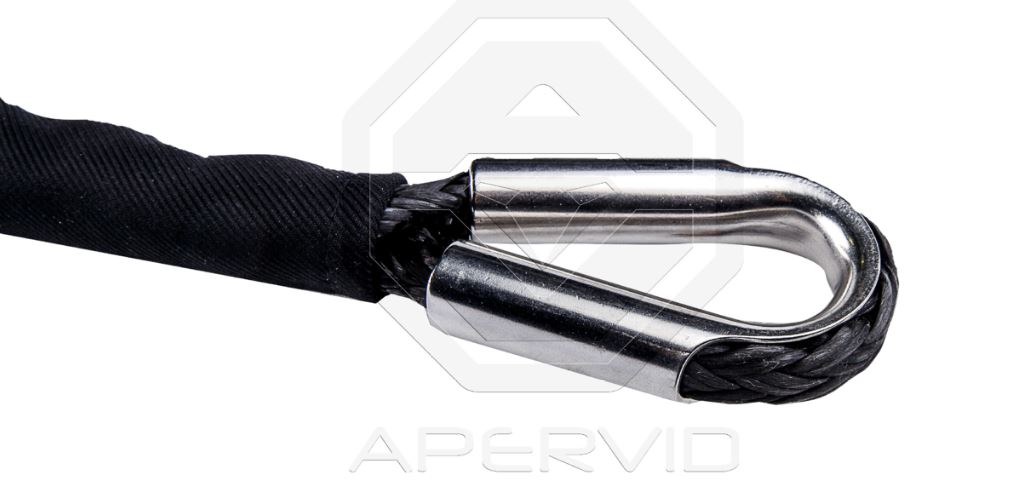 картинка Трос для лебедки KT-APERVID109PU-PROFIBLACK диаметр 9 мм, макс. разрывная нагрузка 77 кН, петля с коушем