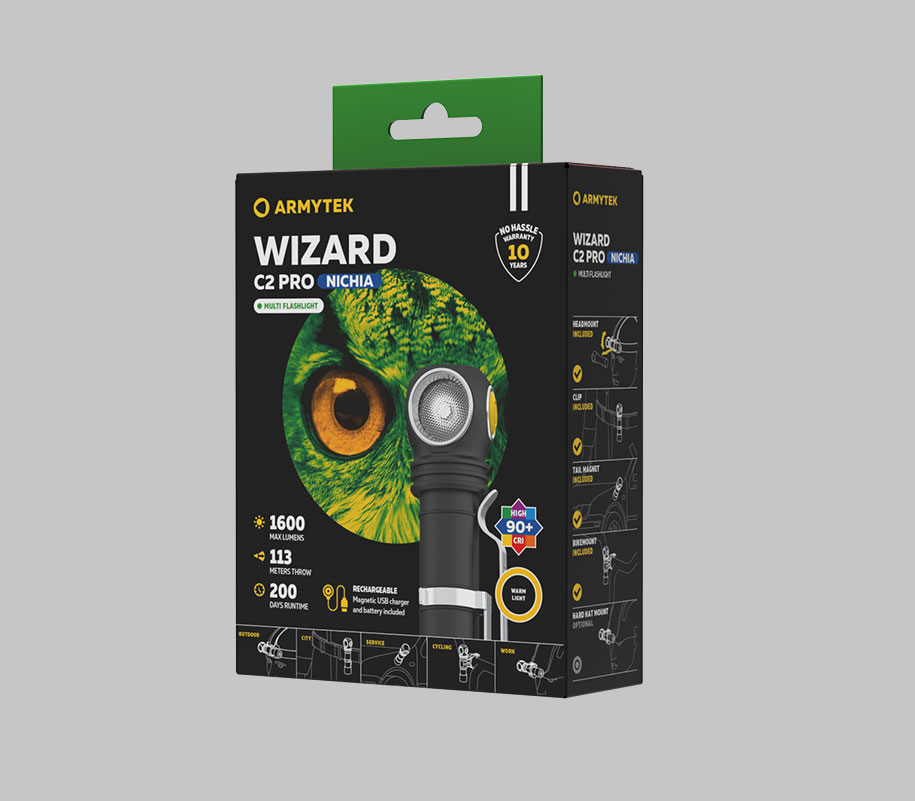 картинка Фонарь Armytek Wizard C2 Pro Nichia Magnet USB Тёплый