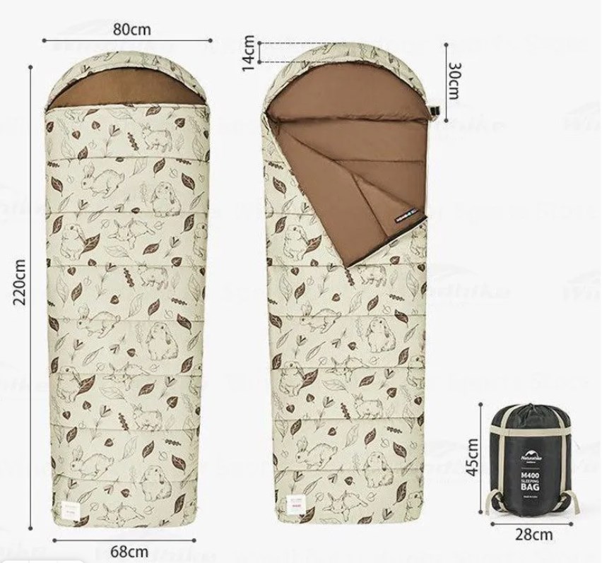 картинка Мешок спальный Naturehike MT300, (80-60)х220 см, (левый) (ТК: +6C), бежевый