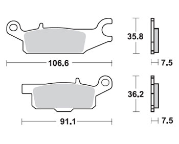 картинка Тормозные колодки Yamaha Grizzly "TRW" (передние, левые)