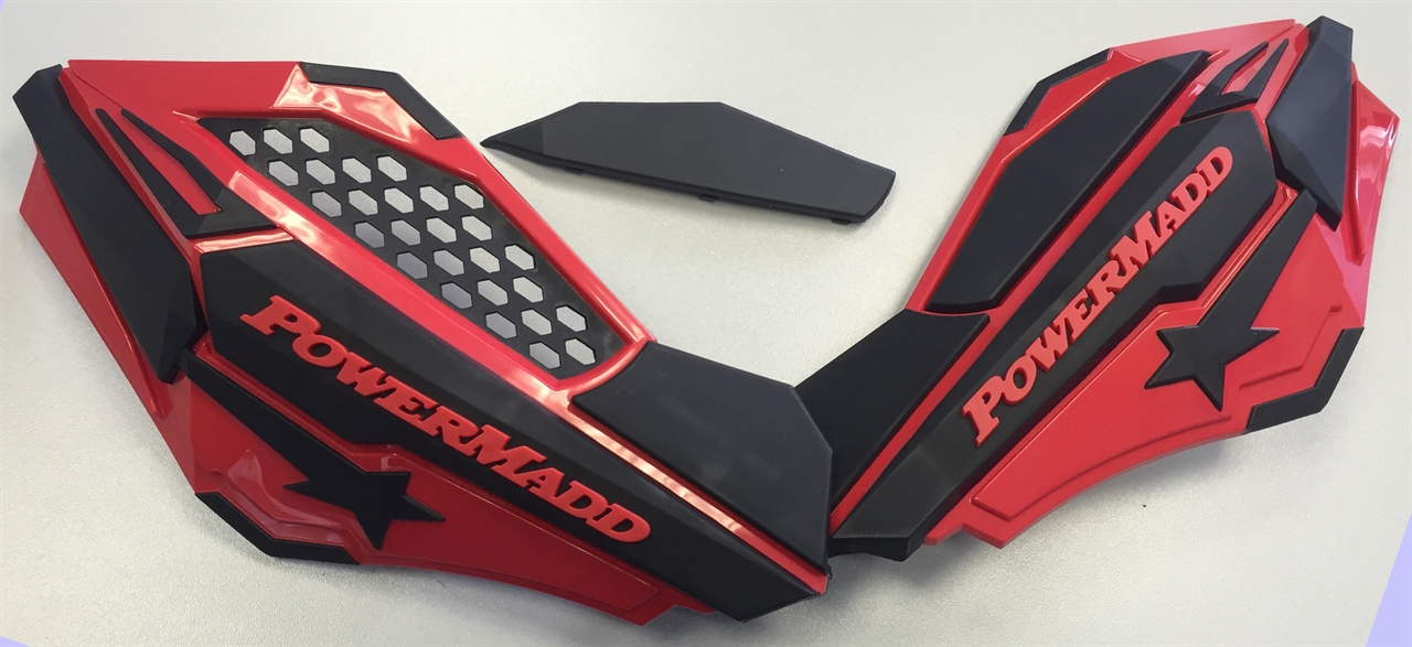 картинка Ветровые щитки для квадроцикла "PowerMadd" Серия Sentinel, красный/черный